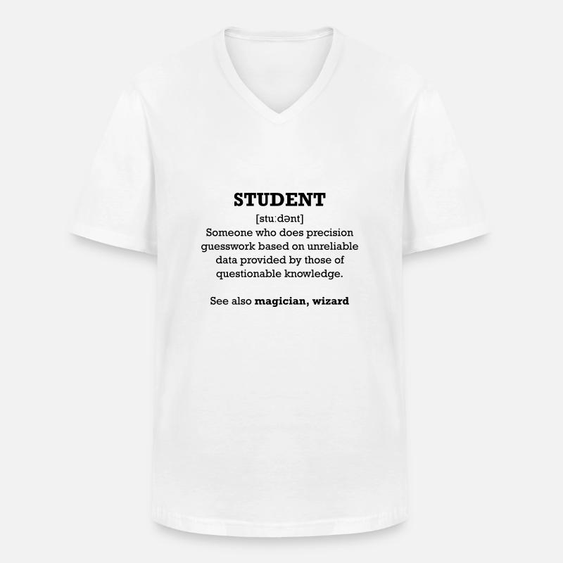 Student - wizard - Männer-T-Shirt mit V-Ausschnitt - Weiß