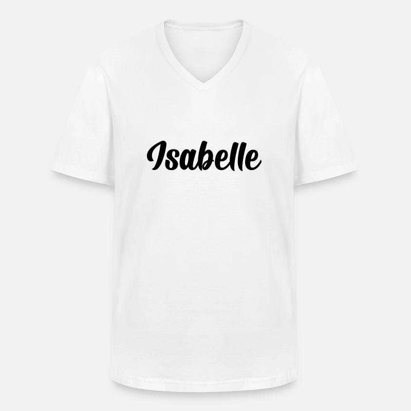 Isabelle - Männer-T-Shirt mit V-Ausschnitt - Weiß