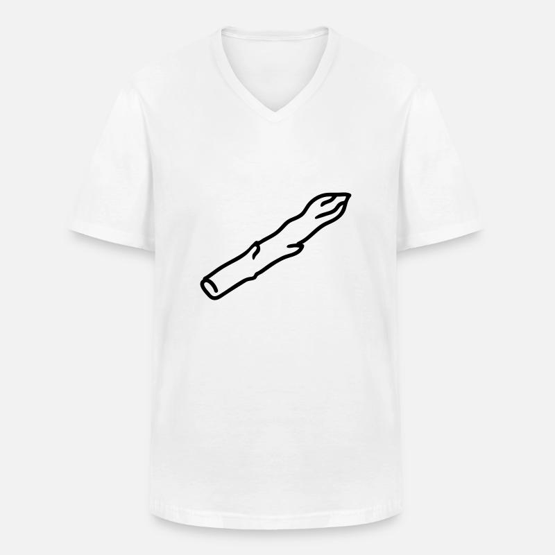Spargel - Line - Männer-T-Shirt mit V-Ausschnitt - Weiß