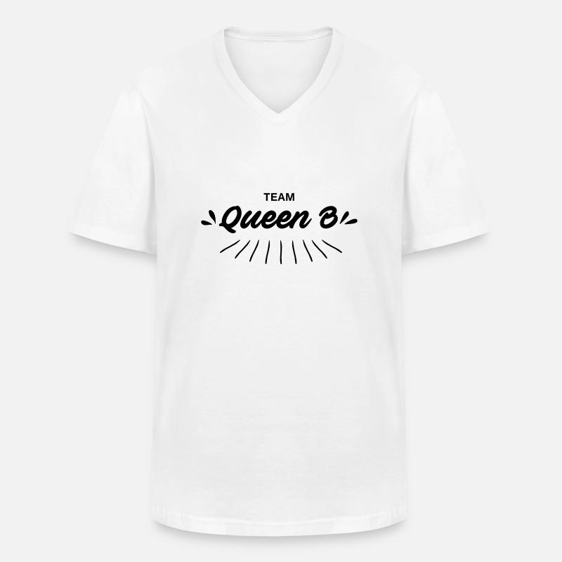 Team Queen B - Männer-T-Shirt mit V-Ausschnitt - Weiß