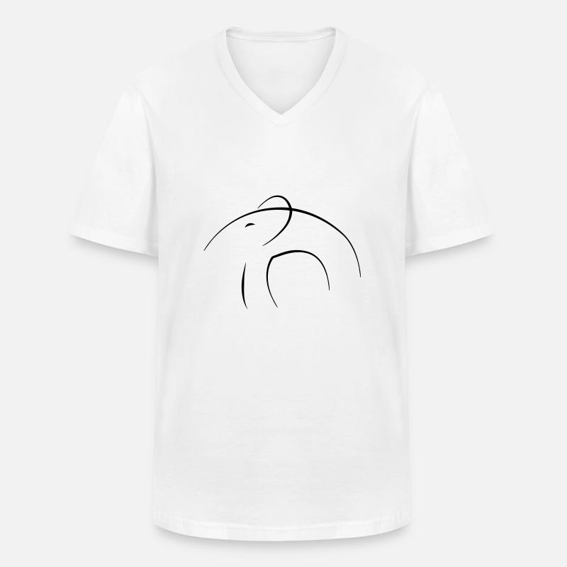 Elefant - Männer-T-Shirt mit V-Ausschnitt - Weiß