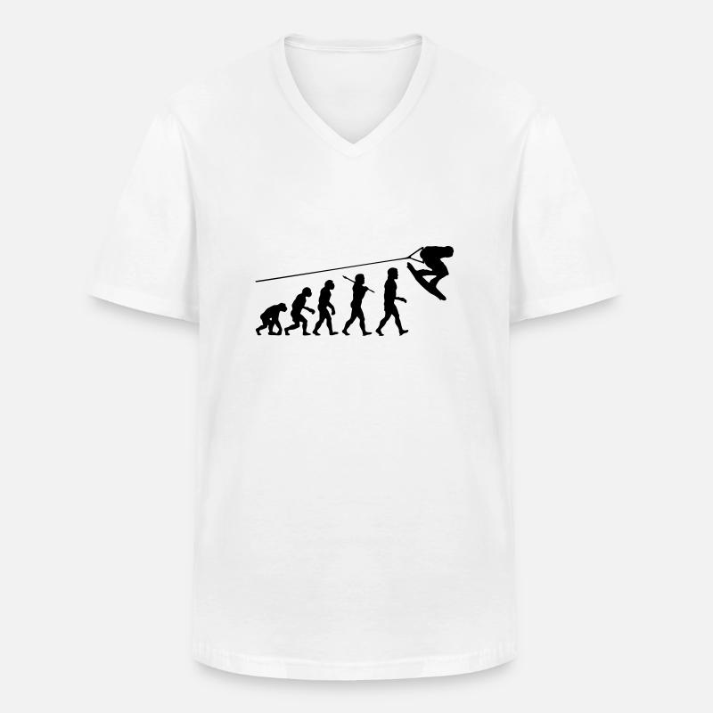 wa01 wakeboard evolution - Männer-T-Shirt mit V-Ausschnitt - Weiß