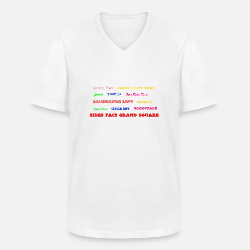 Square Dance Figuren - Männer-T-Shirt mit V-Ausschnitt - Weiß