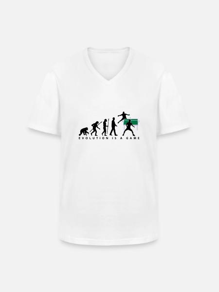 evolution_tischtennisspieler_102012_a_3c - Men's V-Neck T-Shirt - white