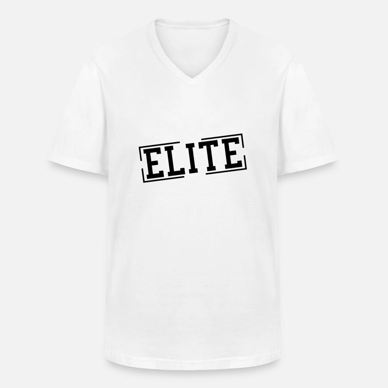 elite_stamp_gr1 - Männer-T-Shirt mit V-Ausschnitt - Weiß