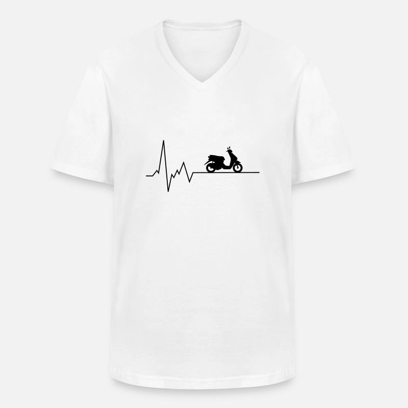 herzschlag roller - Männer-T-Shirt mit V-Ausschnitt - Weiß