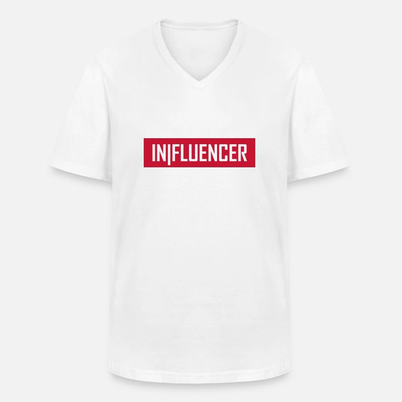 Influencer - Männer-T-Shirt mit V-Ausschnitt - Weiß