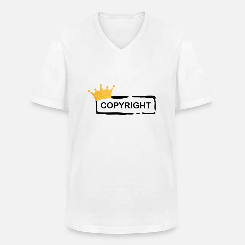 Copyright mit Krone - Männer-T-Shirt mit V-Ausschnitt - Weiß