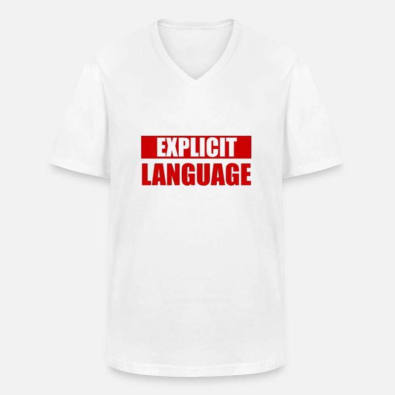 Grobe Sprache - Rot - Männer-T-Shirt mit V-Ausschnitt - Weiß