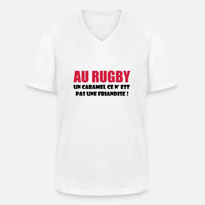 rugby - Men's V-Neck T-Shirt - white