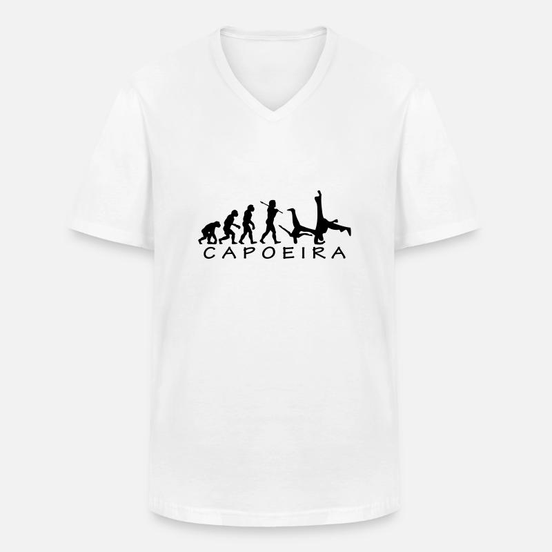 Capoeira Evolution - Männer-T-Shirt mit V-Ausschnitt - Weiß