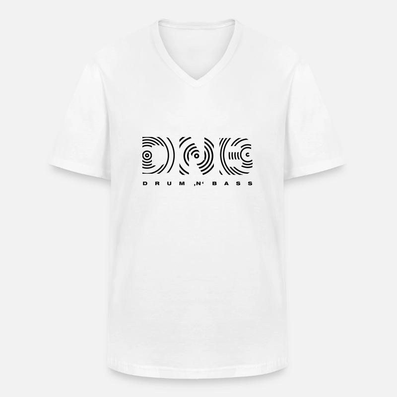 DnB - Männer-T-Shirt mit V-Ausschnitt - Weiß