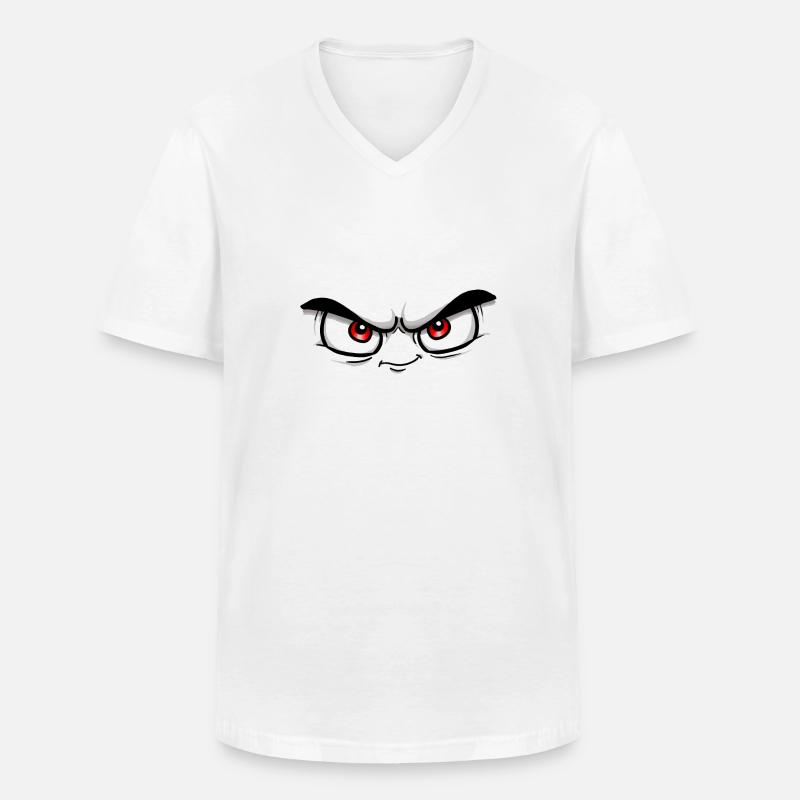 Rotes Gesicht - Männer-T-Shirt mit V-Ausschnitt - Weiß