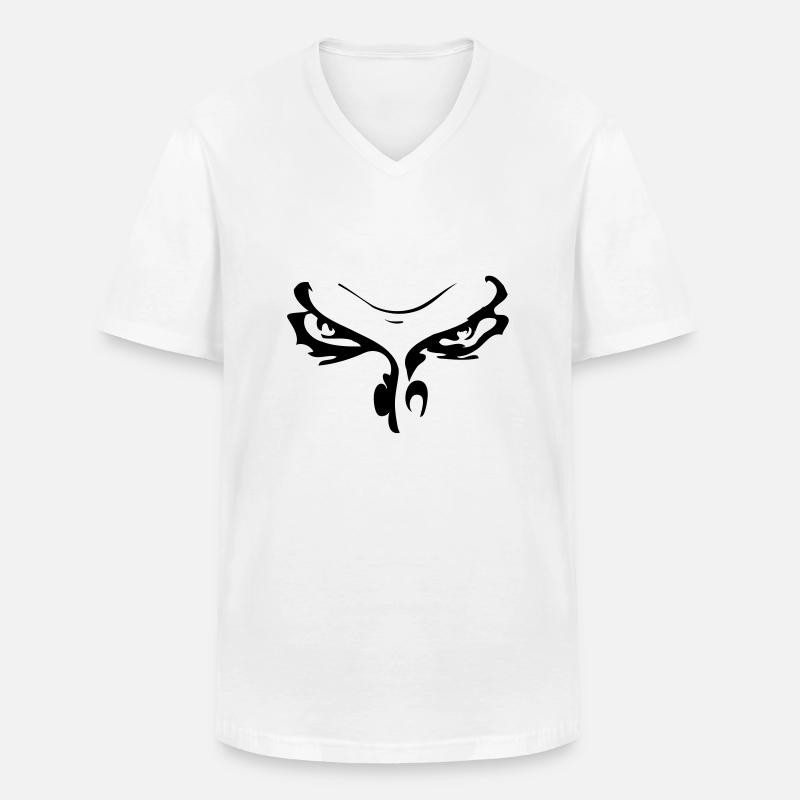 Böser Blick - Männer-T-Shirt mit V-Ausschnitt - Weiß
