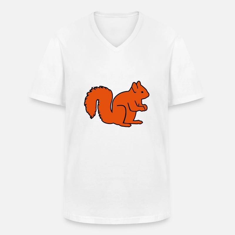 Squirrel - Men's V-Neck T-Shirt - white