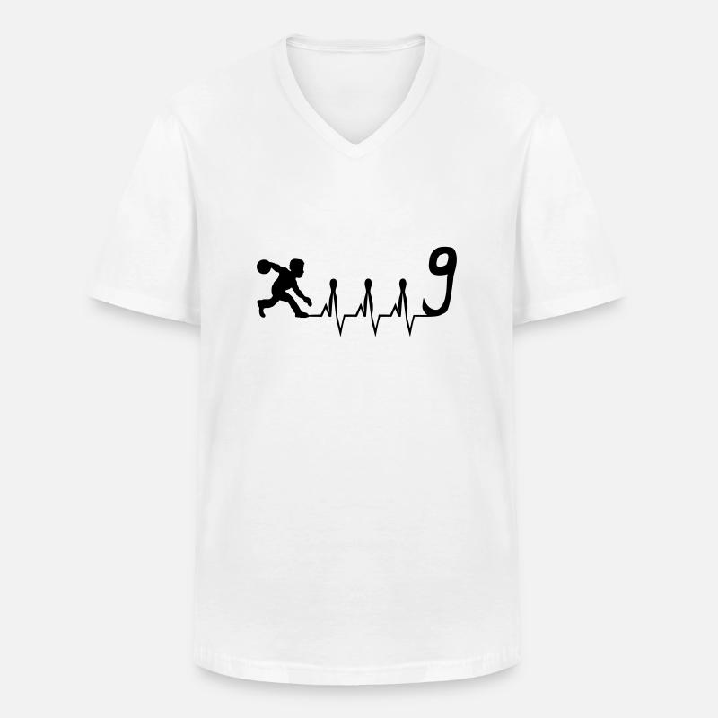Herzschlag eines Keglers - Männer-T-Shirt mit V-Ausschnitt - Weiß