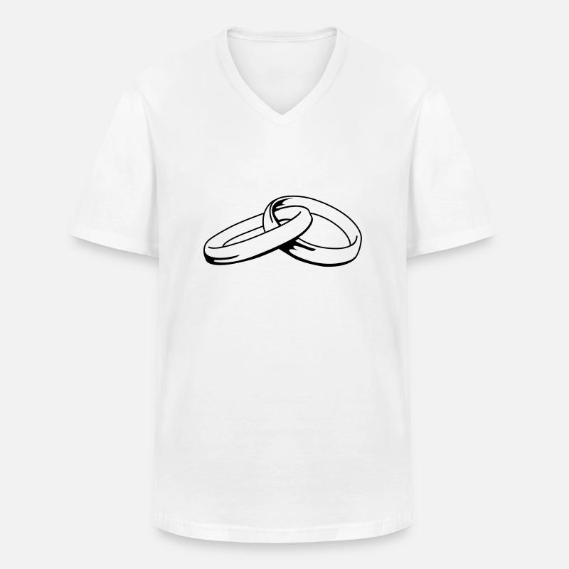 eheringe_01 - Männer-T-Shirt mit V-Ausschnitt - Weiß