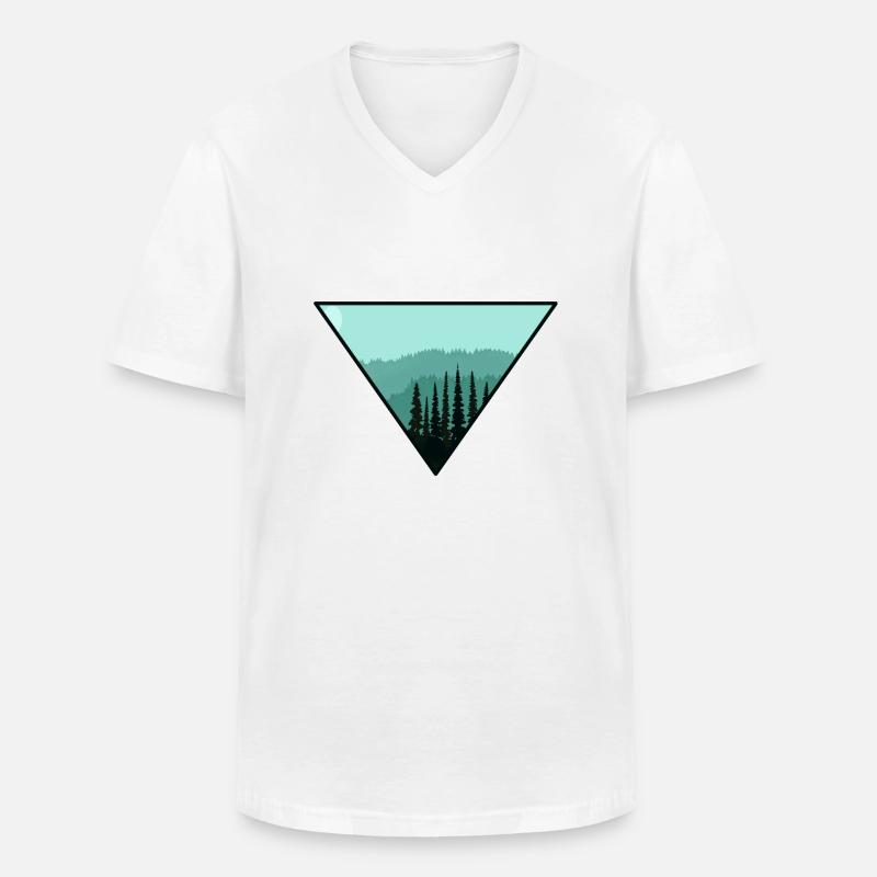 Baum Wald Dreieck Geschenk - Männer-T-Shirt mit V-Ausschnitt - Weiß