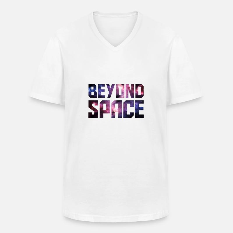 Beyond Space - Männer-T-Shirt mit V-Ausschnitt - Weiß