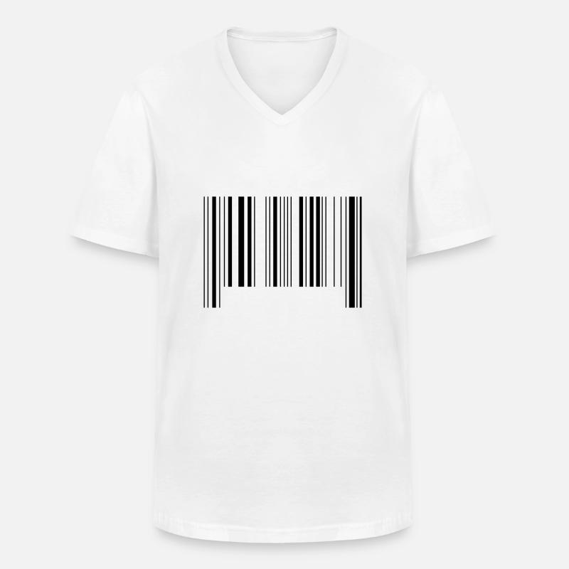 barcode - Männer-T-Shirt mit V-Ausschnitt - Weiß