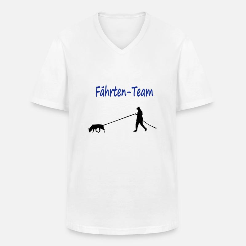 Faehrtenhund_cb - Männer-T-Shirt mit V-Ausschnitt - Weiß