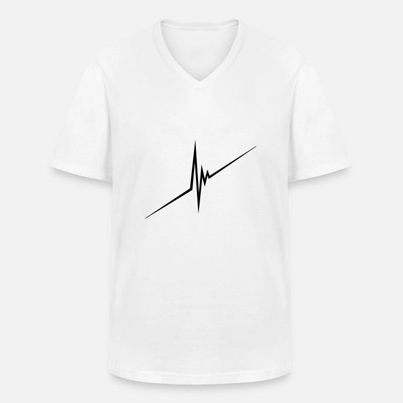 pulse - Männer-T-Shirt mit V-Ausschnitt - Weiß