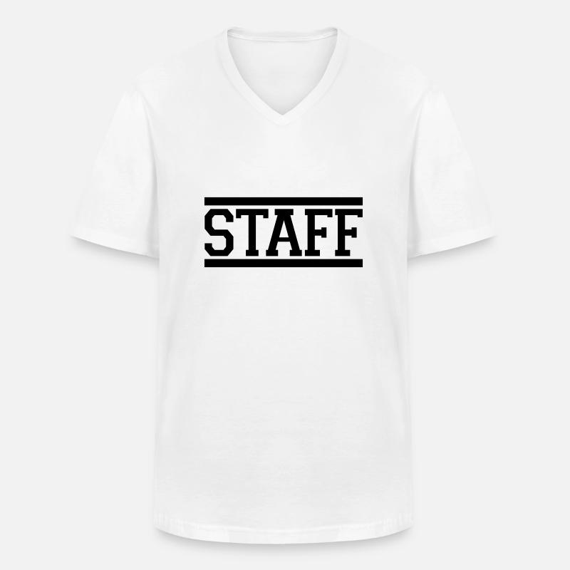 staff - Männer-T-Shirt mit V-Ausschnitt - Weiß