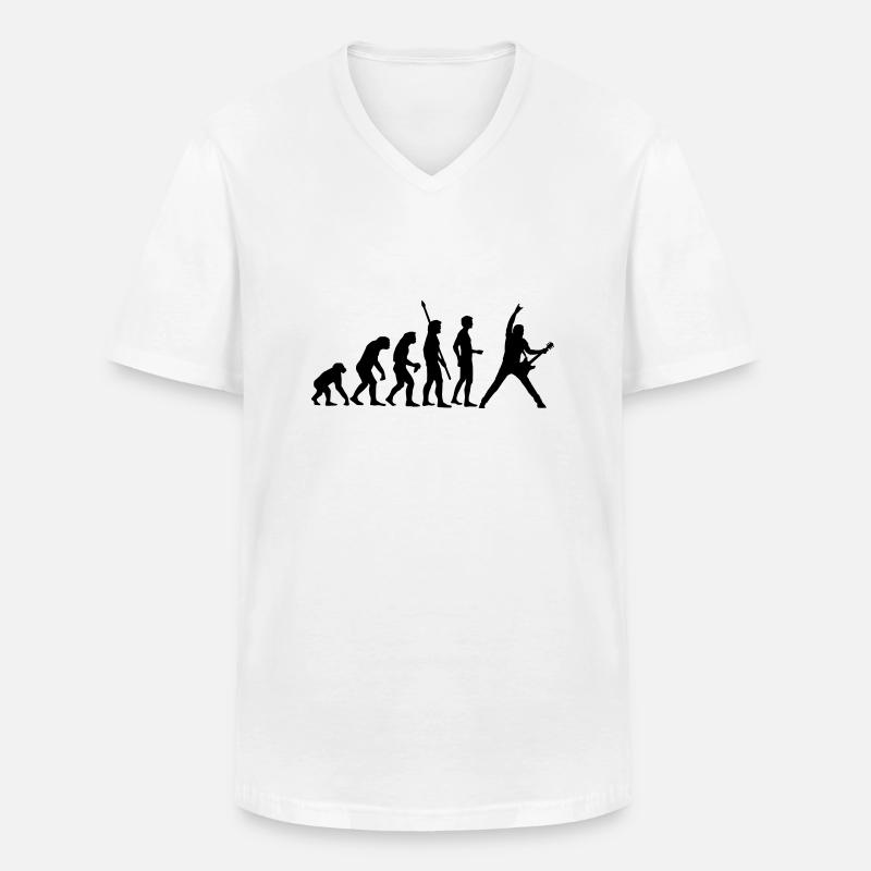 evolution_guitar_112013_a_1c - Männer-T-Shirt mit V-Ausschnitt - Weiß