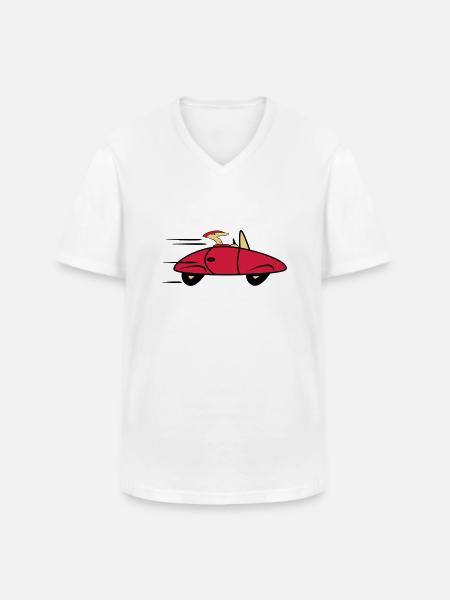 Bil sportsvogne hurtige biler - Klassisk herre T-shirt med V-udskæring - hvid