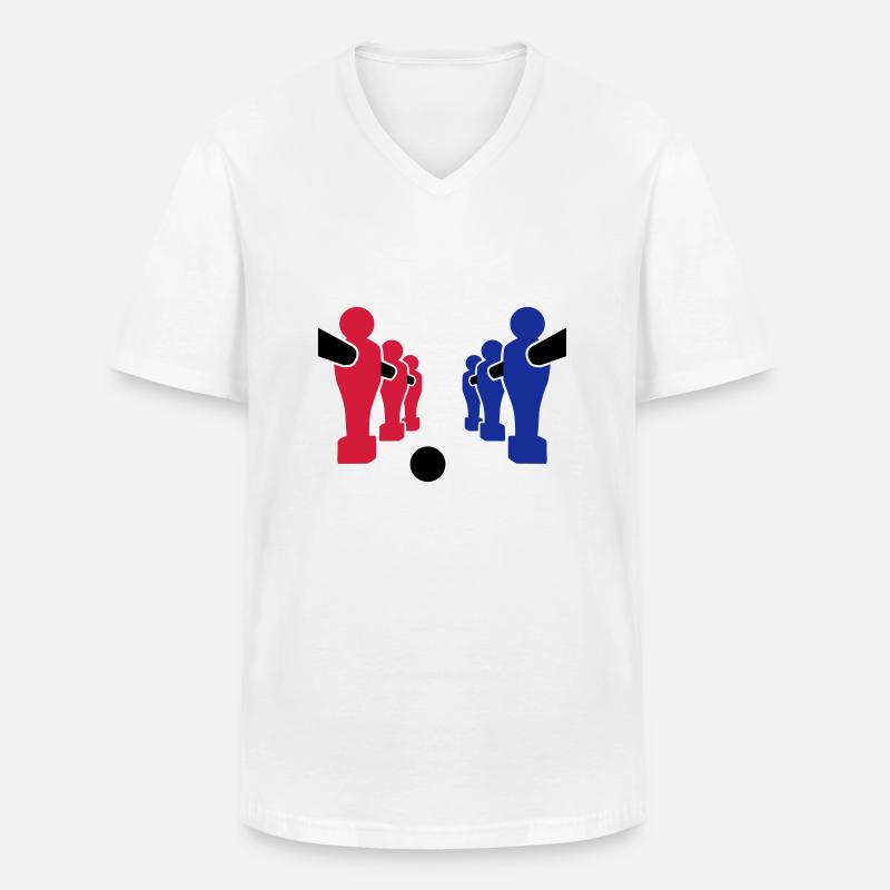 Tischkicker - Männer-T-Shirt mit V-Ausschnitt - Weiß