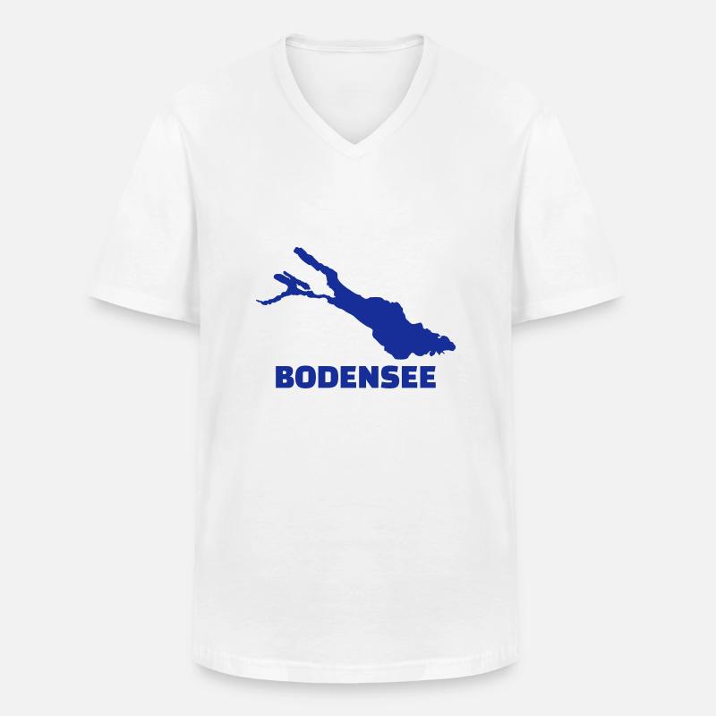 Bodensee - Männer-T-Shirt mit V-Ausschnitt - Weiß