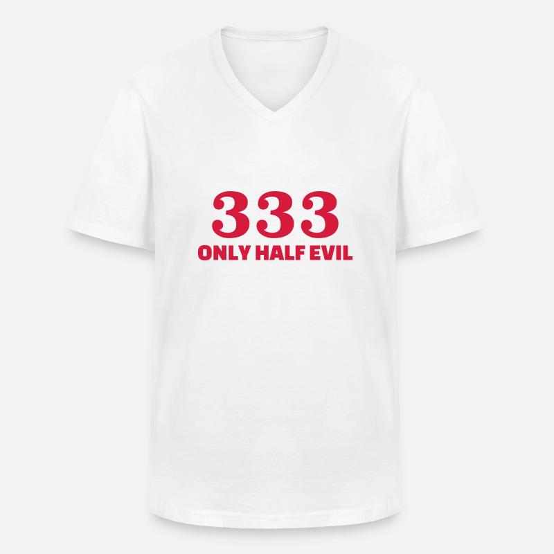Teufel - Männer-T-Shirt mit V-Ausschnitt - Weiß
