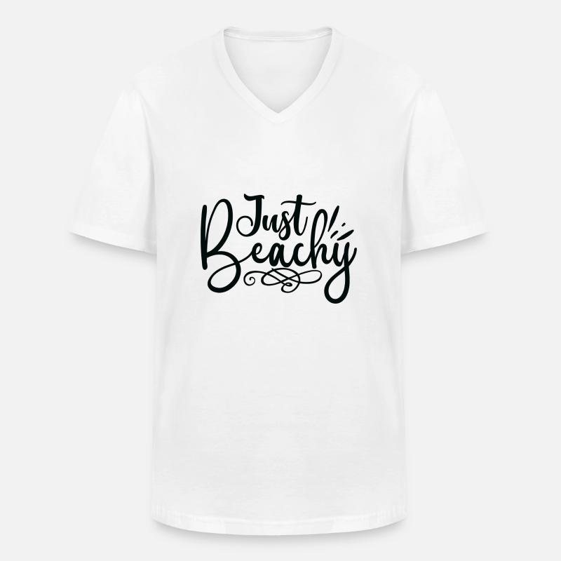Just Beachy - Männer-T-Shirt mit V-Ausschnitt - Weiß