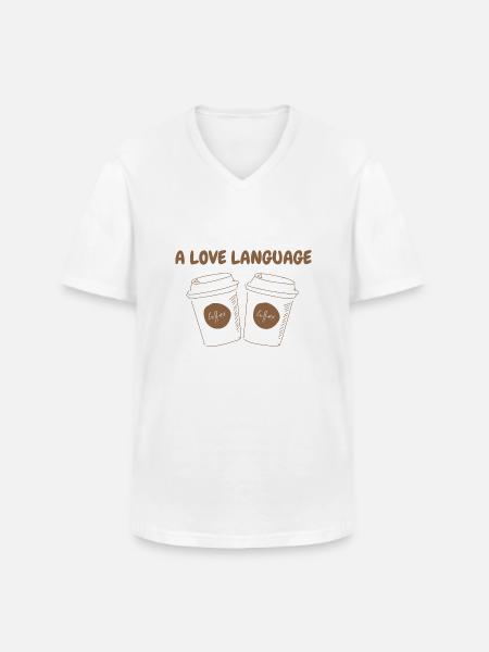 A LOVE LANGUAGE - Männer-T-Shirt mit V-Ausschnitt - Weiß