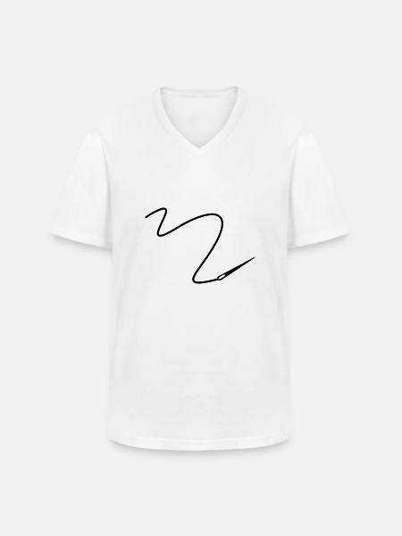 Needle with thread - Men's V-Neck T-Shirt - white