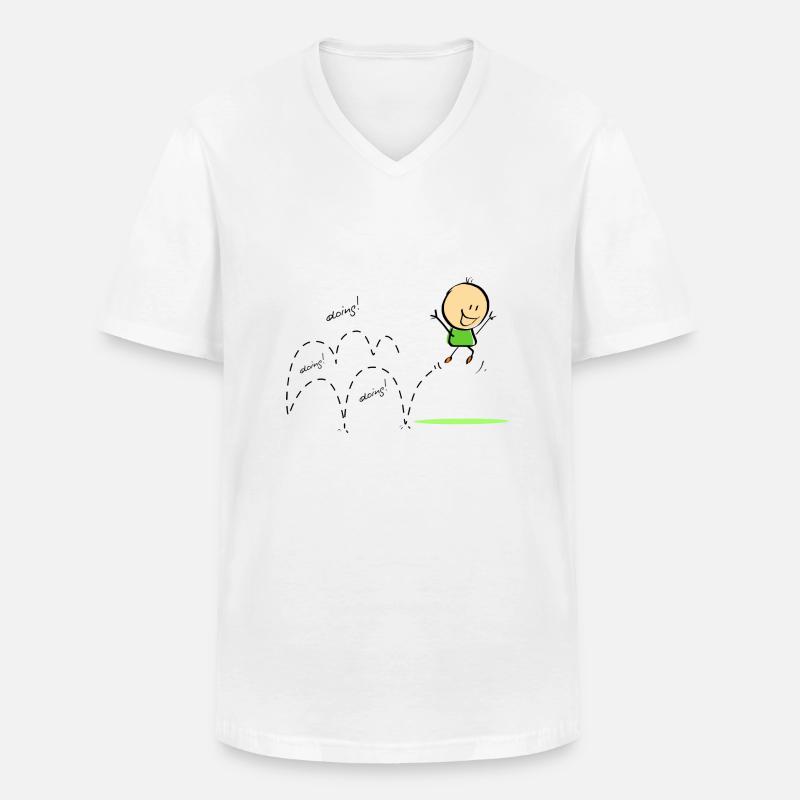 Frühling - Männer-T-Shirt mit V-Ausschnitt - Weiß