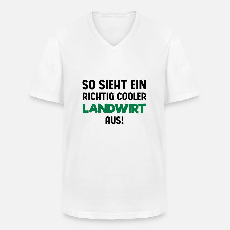 Cooler Landwirt - Männer-T-Shirt mit V-Ausschnitt - Weiß