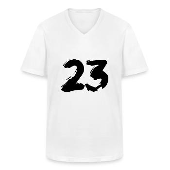 Brushed 23 - Männer-T-Shirt mit V-Ausschnitt - Weiß - Vorne - AI Model Male 185 light (185cm)