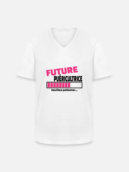 future puéricultrice - T-shirt col V Homme - blanc
