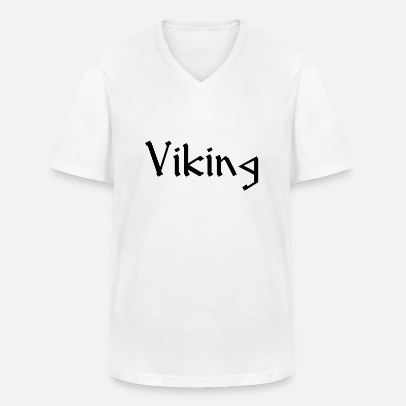 Viking - Männer-T-Shirt mit V-Ausschnitt - Weiß