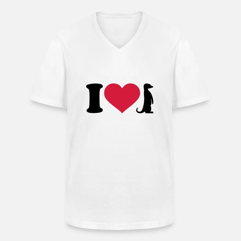 Erdmännchen - Männer-T-Shirt mit V-Ausschnitt - Weiß