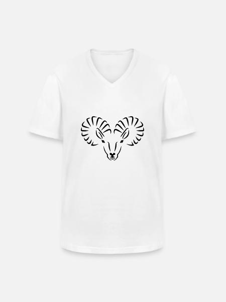 Steinbock - Männer-T-Shirt mit V-Ausschnitt - Weiß