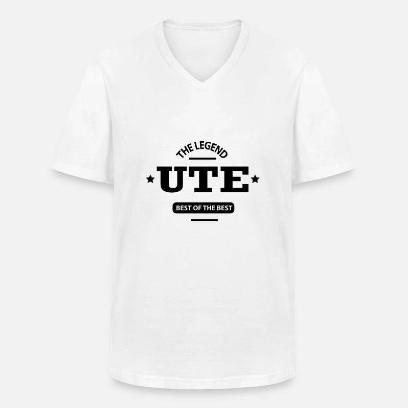 ute - Männer-T-Shirt mit V-Ausschnitt - Weiß
