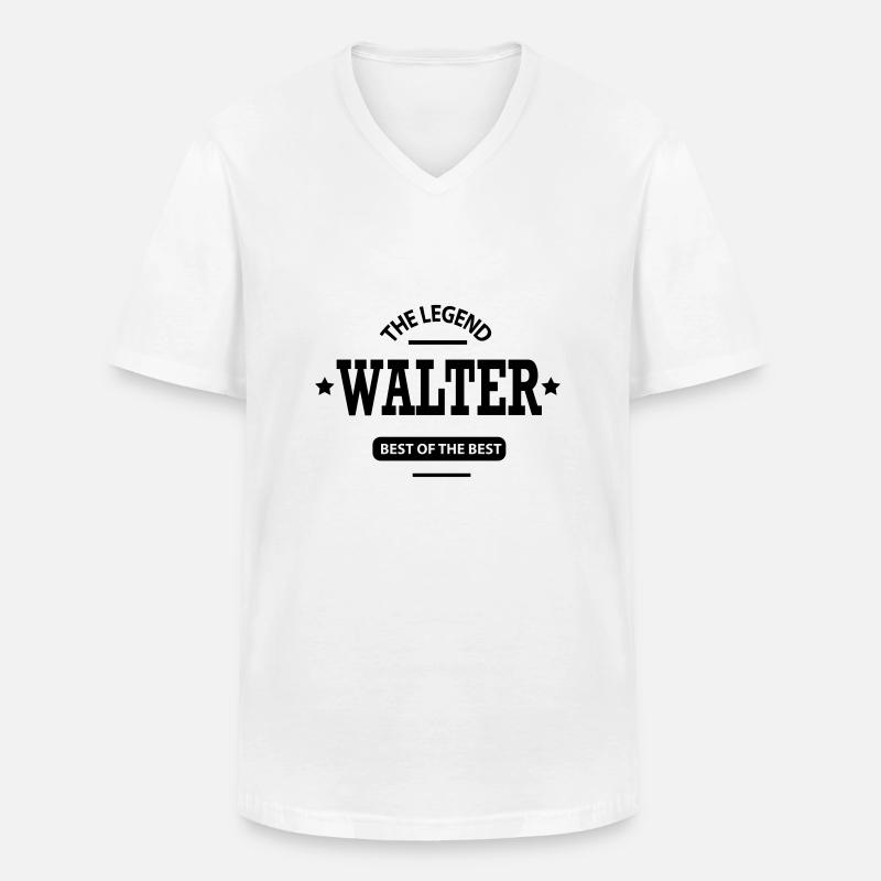 walter - Männer-T-Shirt mit V-Ausschnitt - Weiß