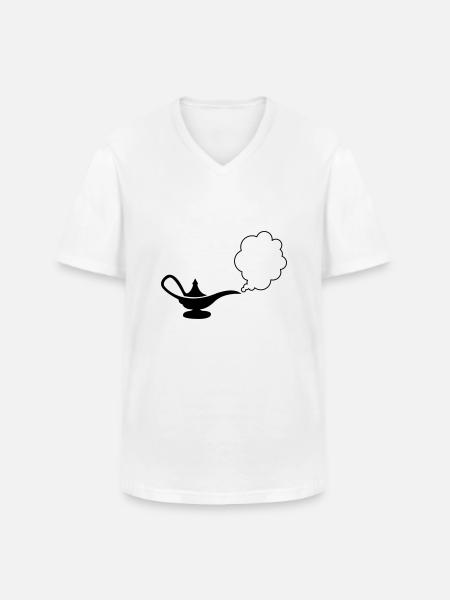 wunderlampe_01 - T-shirt col V Homme - blanc