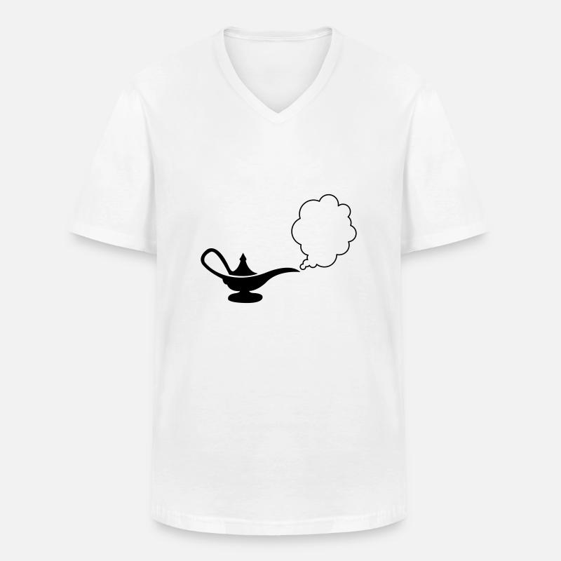 wunderlampe_01 - T-shirt col V Homme - blanc