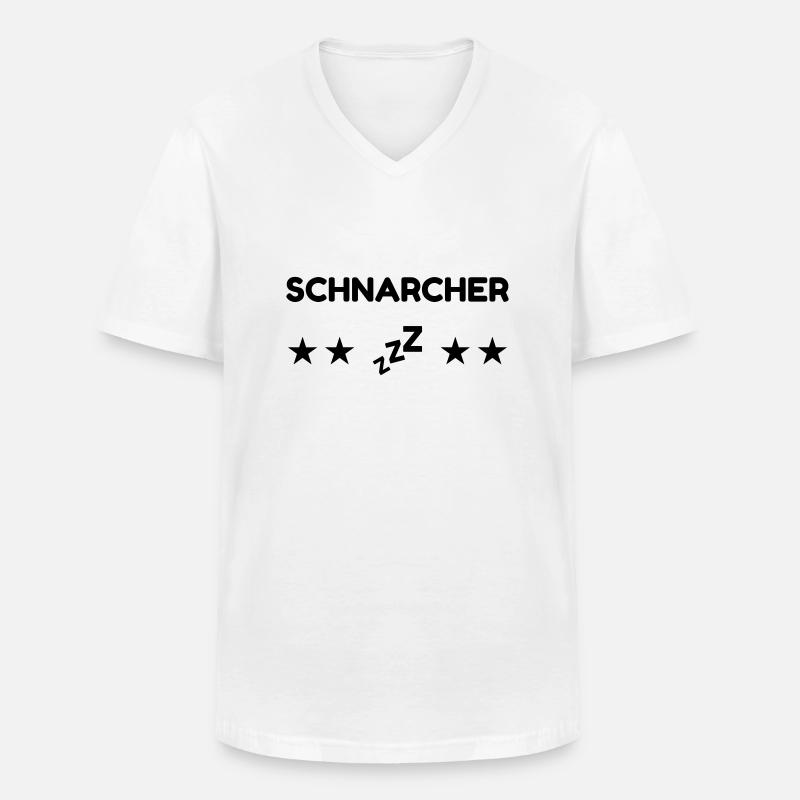 Schnarchen / Schnarcher / Schlaf / Schnarcherin - Männer-T-Shirt mit V-Ausschnitt - Weiß
