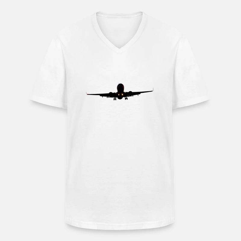Flugzeug wird landen - Männer-T-Shirt mit V-Ausschnitt - Weiß
