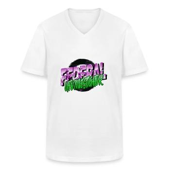 Blagues 2019 Humour Alien OVNI Citation Drôle - T-shirt col V Homme - blanc - Devant - AI Model Male 185 light (185cm)