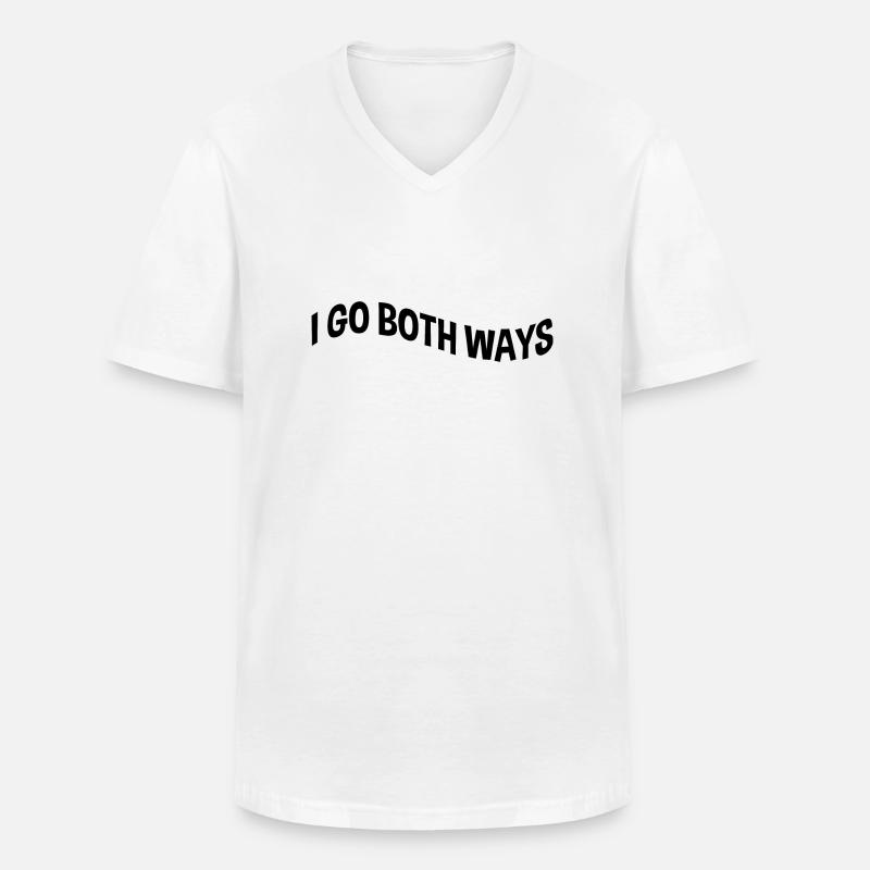 I Go Both Ways - Männer-T-Shirt mit V-Ausschnitt - Weiß